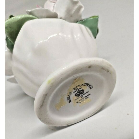 Vintage Royal Stratford Bone China Floral Swan & Basket 1970's - Picture 10 of 12